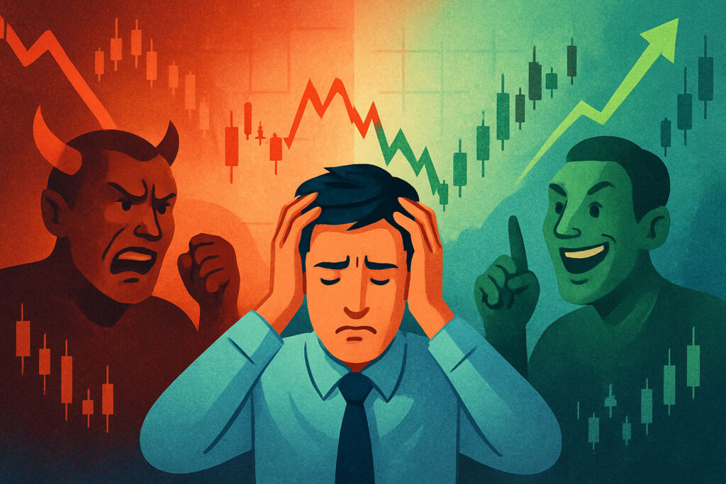 Emotional trading impulses illustration
